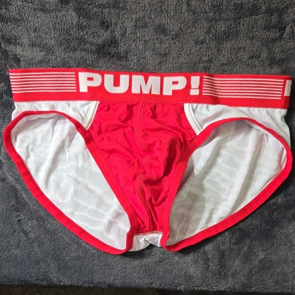 PUMP! Red and White Briefs